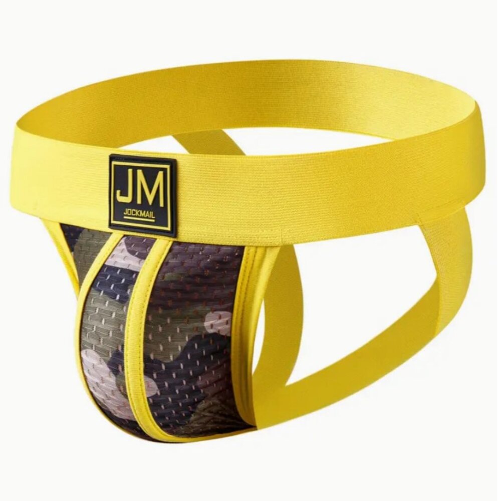 Jockmail Yellow Camo Camouflage Jockstrap Underwear XL